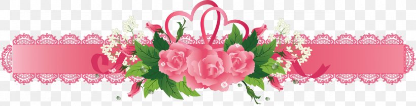 Clip Art Ribbon Rose Pink Flowers, PNG, 1280x327px, Ribbon, Awareness Ribbon, Cut Flowers, Floral Design, Flower Download Free