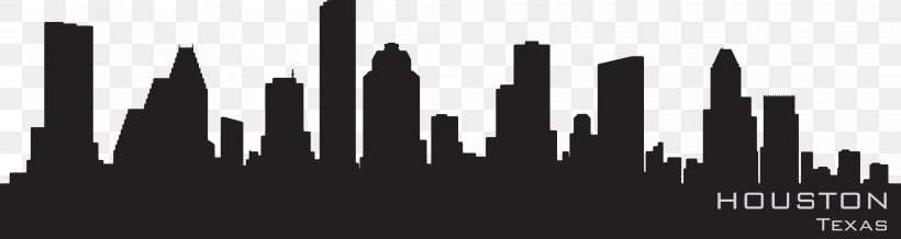 Houston Skyline Silhouette Drawing, PNG, 3964x1058px, Houston, Art, Black And White, Brand, City Download Free