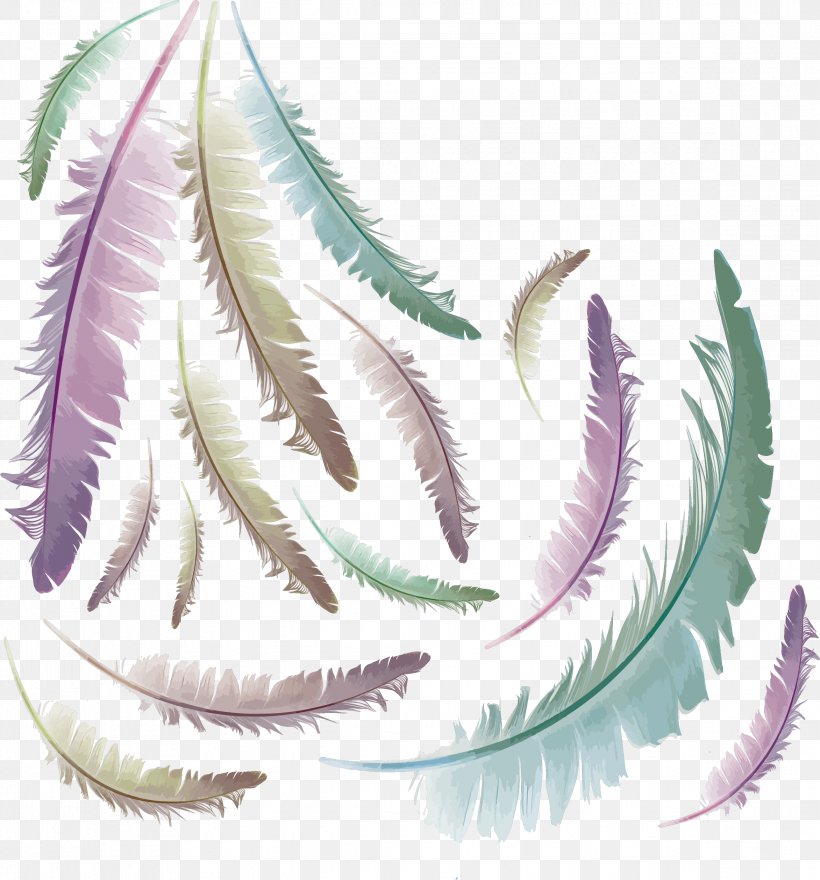Feather Euclidean Vector Computer File, PNG, 2345x2519px, Feather, Color, Color Gradient, Drawing, Flat Design Download Free