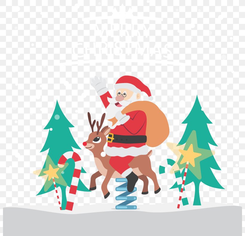 Santa Claus Reindeer Christmas Tree Clip Art, PNG, 800x790px, Santa Claus, Art, Christmas, Christmas Decoration, Christmas Eve Download Free