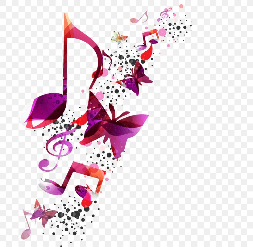 Music,Note,butterfly,Gradient Color,Vector, PNG, 800x800px, Watercolor, Cartoon, Flower, Frame, Heart Download Free