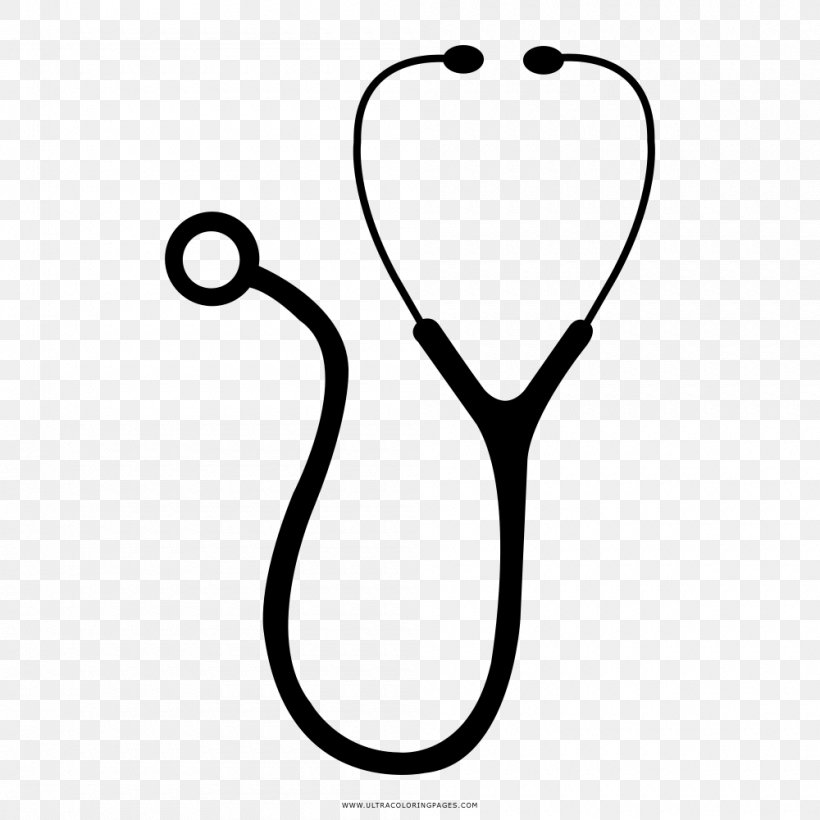Stethoscope Drawing Coloring Book Medicine, PNG, 1000x1000px, Stethoscope, Age Of Enlightenment, Area, Ausmalbild, Black And White Download Free