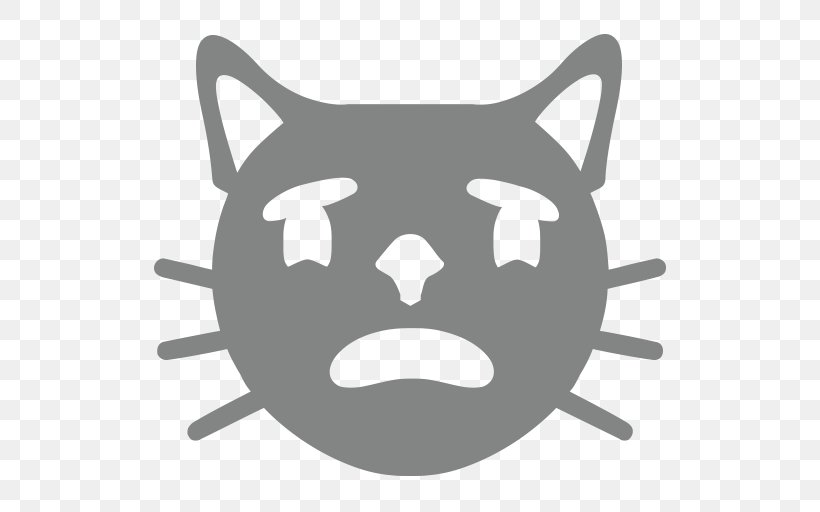 Whiskers Emoji Love Emoticon Smiley, PNG, 512x512px, Whiskers, Black, Black And White, Carnivoran, Cat Download Free