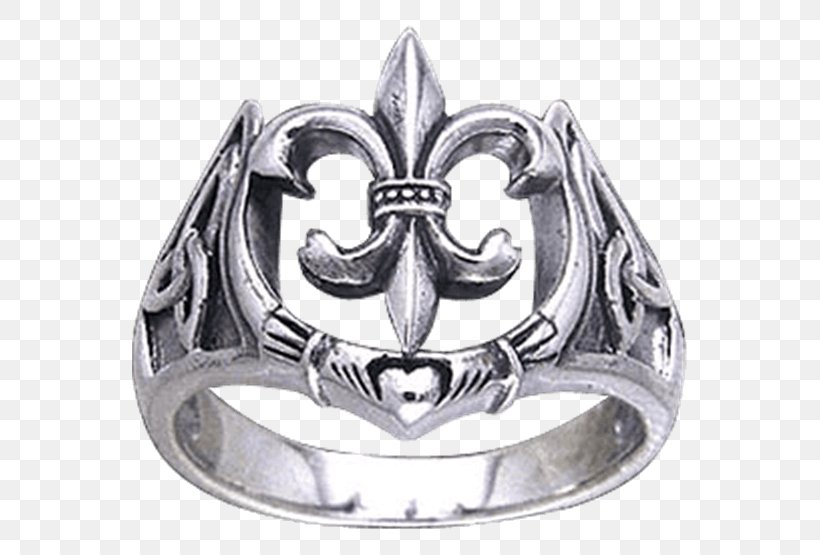 Silver Claddagh Ring Fleur-de-lis Clothing Accessories, PNG, 555x555px, Silver, Body Jewellery, Body Jewelry, Claddagh Ring, Clothing Accessories Download Free