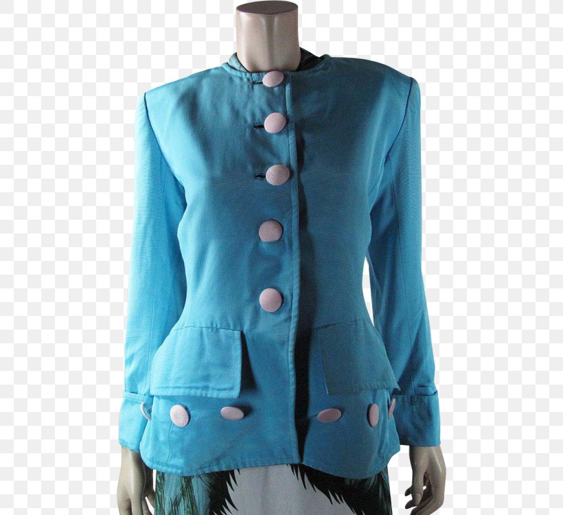 Outerwear Turquoise, PNG, 750x750px, Outerwear, Aqua, Blouse, Button, Jacket Download Free