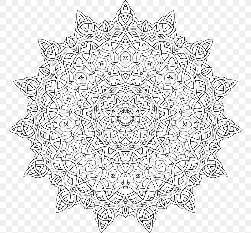 Drawing Royalty-free, PNG, 766x762px, Drawing, Area, Black And White, Color, Doily Download Free