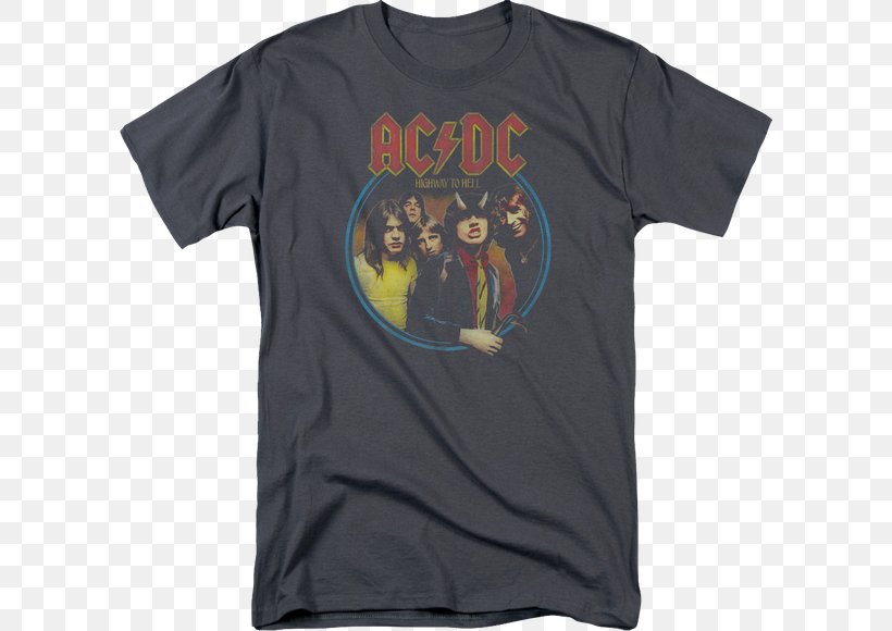 T-shirt Highway To Hell AC/DC Powerage Back In Black, PNG, 600x580px, Tshirt, Acdc, Acdc Let There Be Rock, Active Shirt, Back In Black Download Free