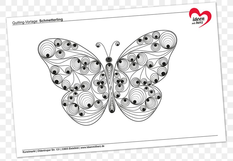 Butterfly Design Template Quilling Origami, PNG, 800x567px, Butterfly, Askartelu, Black And White, Body Jewelry, Butterflies And Moths Download Free