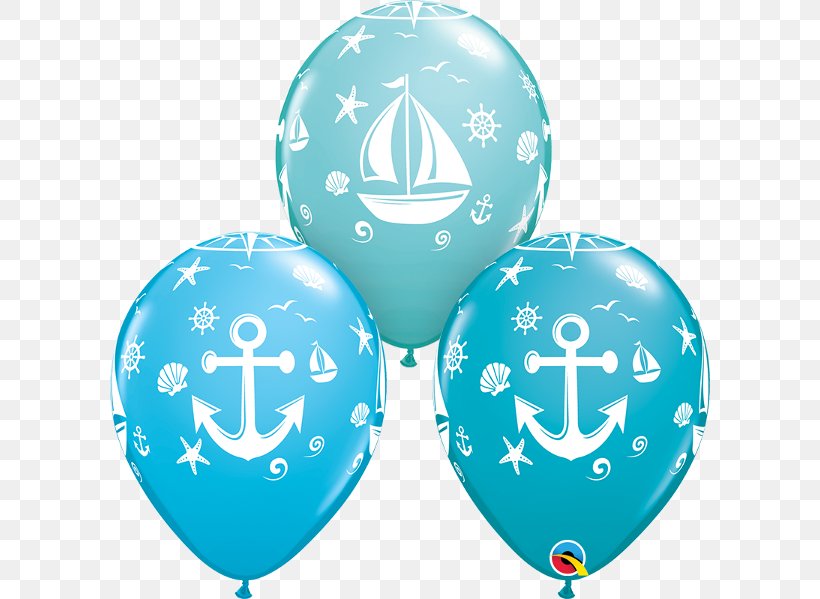 Toy Balloon Sailboat Party, PNG, 600x599px, Balloon, Anchor, Aqua, Birthday, Blue Download Free