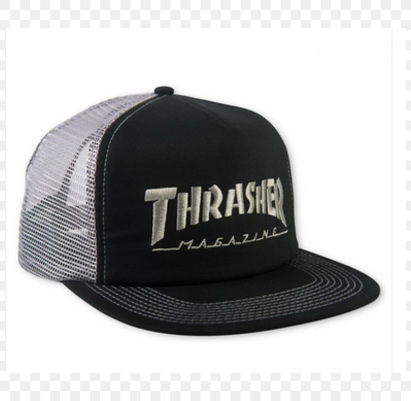 Baseball Cap Thrasher Magazine Trucker Hat, PNG, 800x800px, Baseball Cap, Baseball, Black, Black M, Brand Download Free
