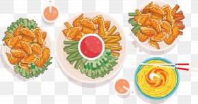 Fried Chicken Fries - Fried Chicken Buffalo Wing French Fries Hot Chicken PNG