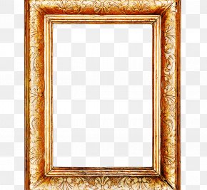 Metal Mirror - Gold Frame Frame PNG