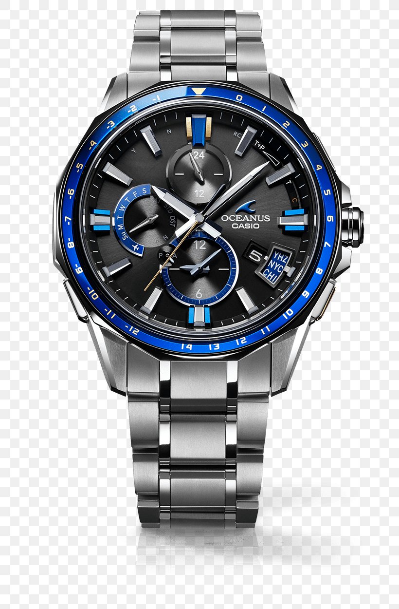 Casio Oceanus Watch Sapphire Radio Clock, PNG, 800x1250px, Casio Oceanus, Blue, Brand, Casio, Clock Download Free