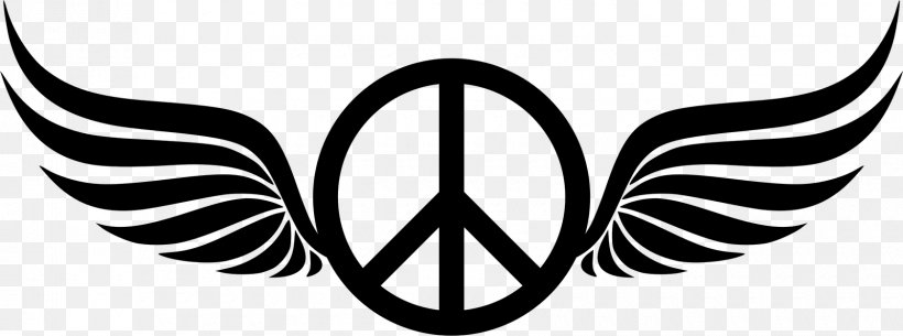 Peace Symbols V Sign Clip Art, PNG, 1680x625px, Peace Symbols, Black And White, Leaf, Logo, Monochrome Download Free