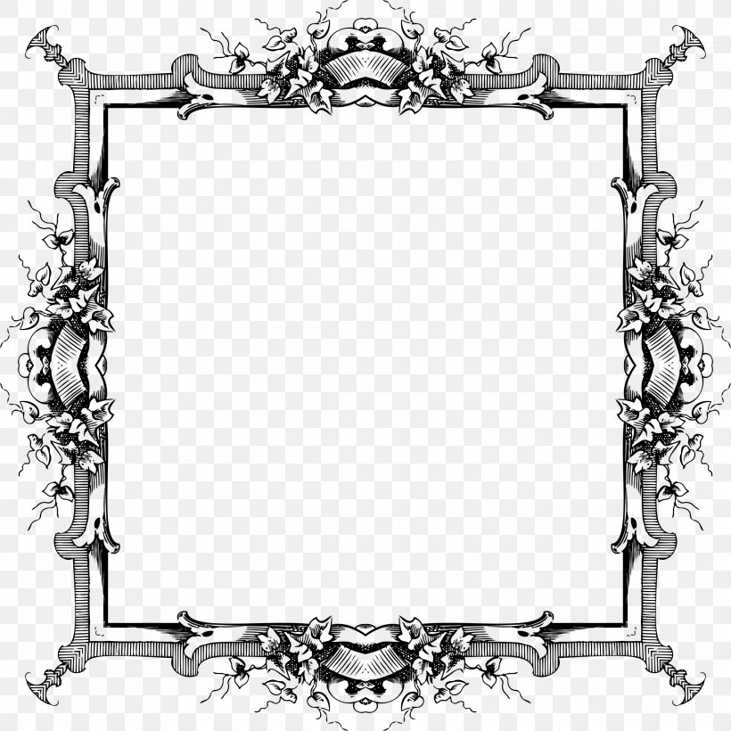 Picture Frames Clip Art, PNG, 2298x2298px, Picture Frames, Black And White, Body Jewelry, Decorative Arts, Dots Per Inch Download Free