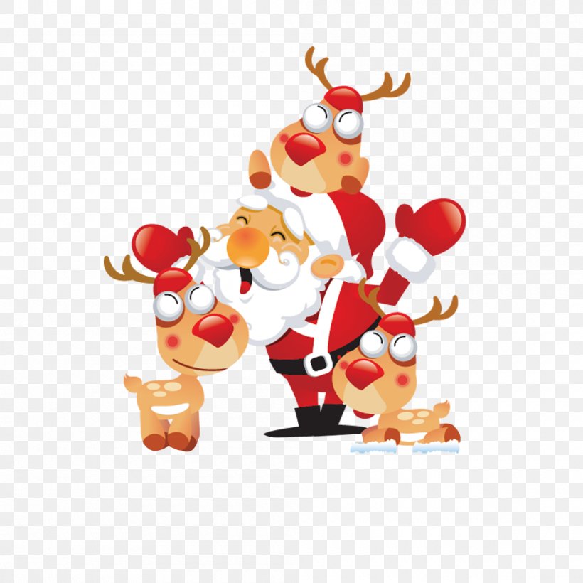 Reindeer Santa Claus Christmas Day Child Greeting & Note Cards, PNG, 1000x1000px, Reindeer, Birthday, Child, Christmas Day, Creativity Download Free