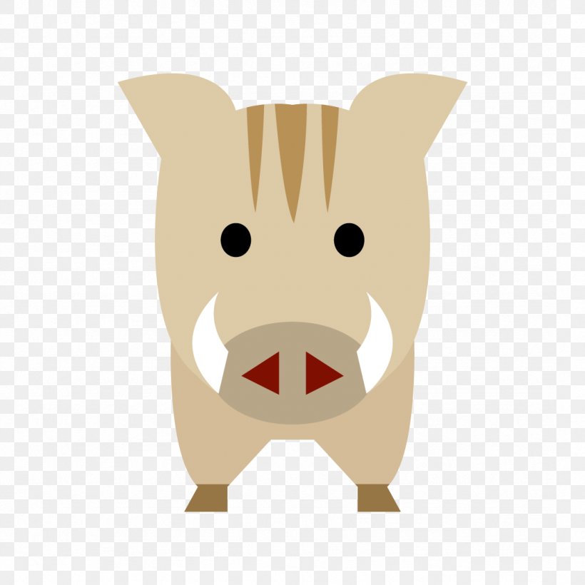 Wild Boar Illustration Pig Dog Image, PNG, 1077x1077px, Wild Boar, Carnivoran, Cartoon, Cattle Like Mammal, Character Download Free