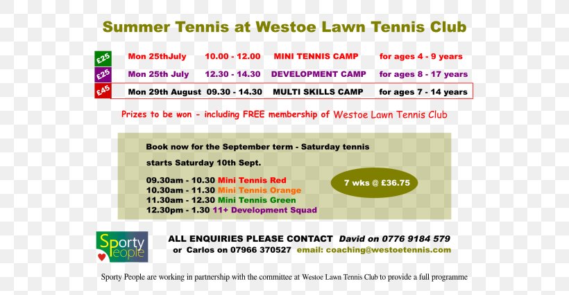 Web Page Tennis South Tyneside Sport Learning, PNG, 600x426px, Web Page, Area, Brand, Document, Flyer Download Free