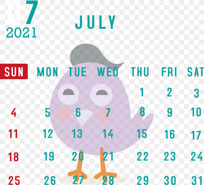 July 2021 Calendar July Calendar 2021 Calendar, PNG, 3000x2731px, 2021 Calendar, July Calendar, Behavior, Calendar System, Cartoon M Download Free