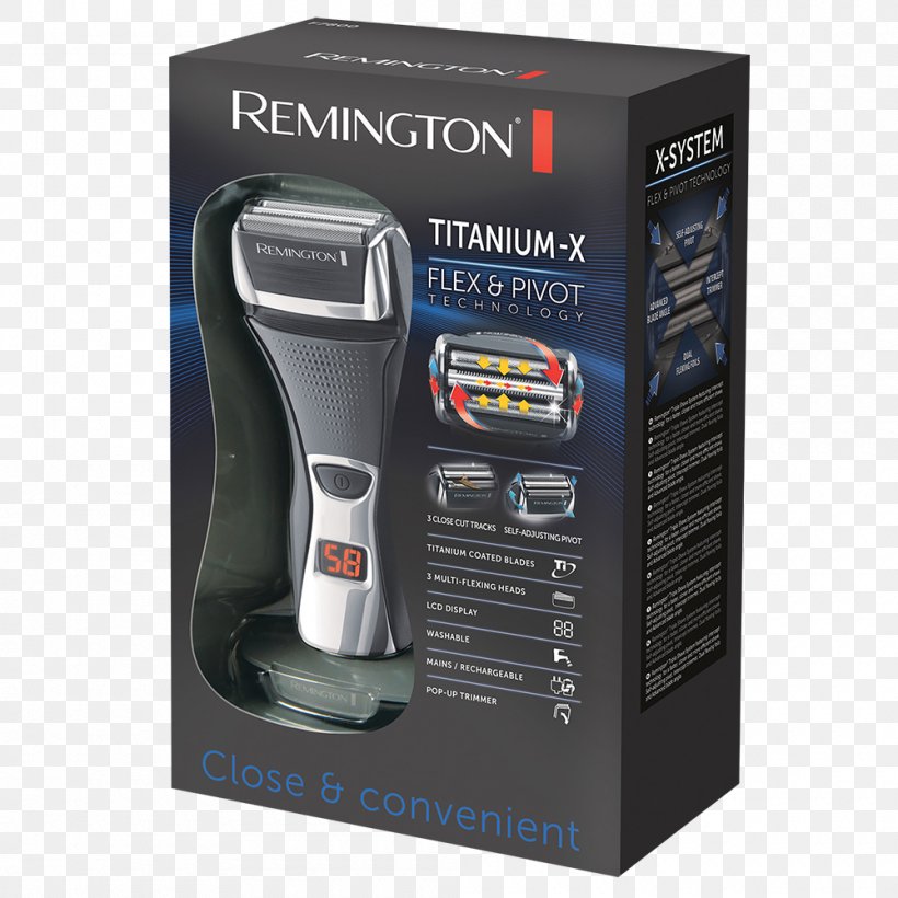 Remington F7800 Titanium X Dual Foil Razor With Triple Shave Electric Razors & Hair Trimmers Remington Products Hair Iron Shaving, PNG, 1000x1000px, Electric Razors Hair Trimmers, Hair, Hair Dryers, Hair Iron, Hardware Download Free