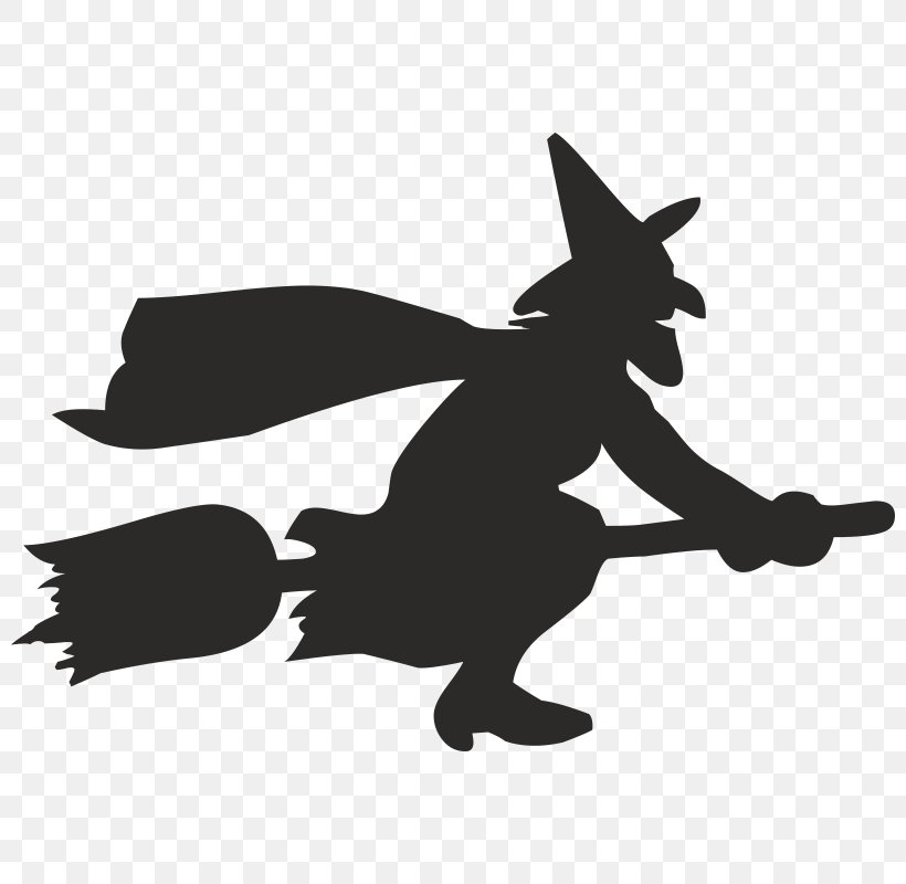 Silhouette Witchcraft Ghost Clip Art, PNG, 800x800px, Silhouette, Autocad Dxf, Black, Black And White, Carnivoran Download Free