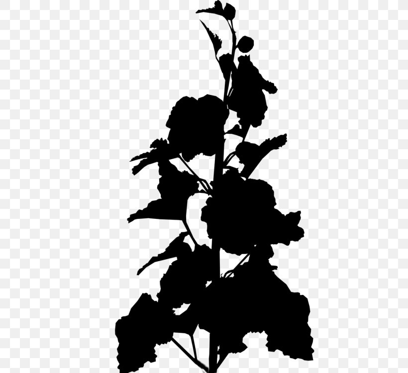 Clip Art Flowering Plant Silhouette Leaf, PNG, 500x750px, Flower, Blackandwhite, Botany, Branch, Flowering Plant Download Free
