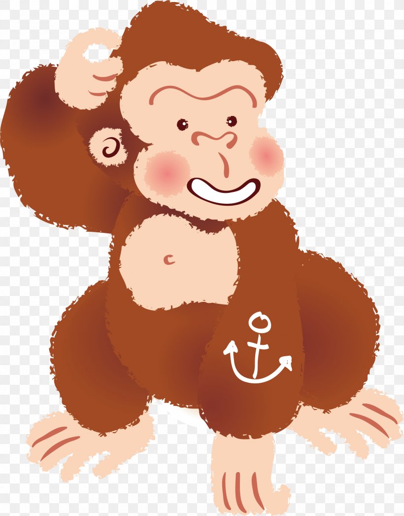 Monkey Orangutan Gorilla Clip Art, PNG, 2036x2598px, Monkey, Animation, Art, Bear, Carnivoran Download Free