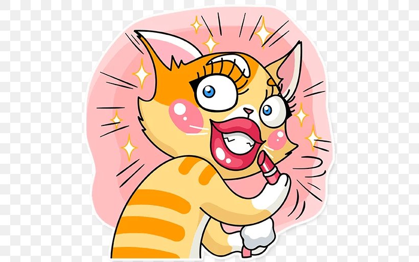 Sticker Telegram Cat Whiskers Clip Art, PNG, 512x512px, Watercolor, Cartoon, Flower, Frame, Heart Download Free