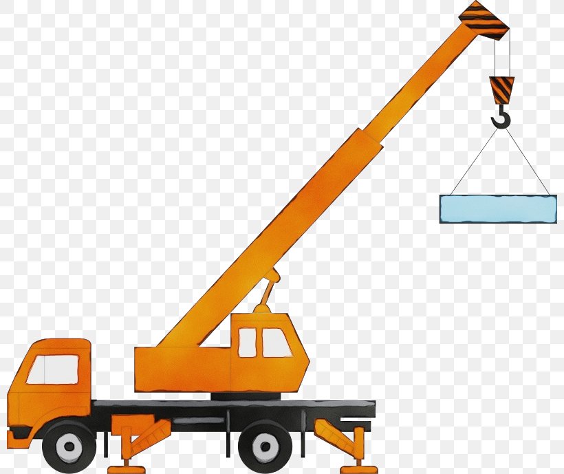 Crane Construction Equipment Vehicle Clip Art, PNG, 800x689px, Watercolor, Construction Equipment, Crane, Paint, Vehicle Download Free