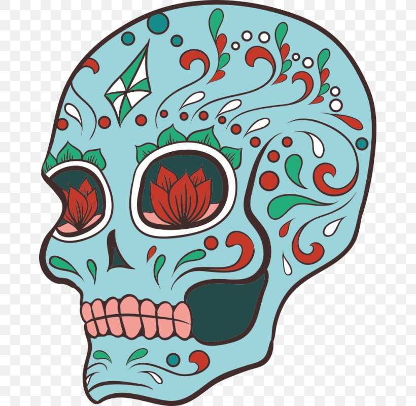 Calavera Skull Art Sticker Wall Decal, PNG, 800x800px, Calavera, Art, Bone, Day Of The Dead, Eyelash Download Free