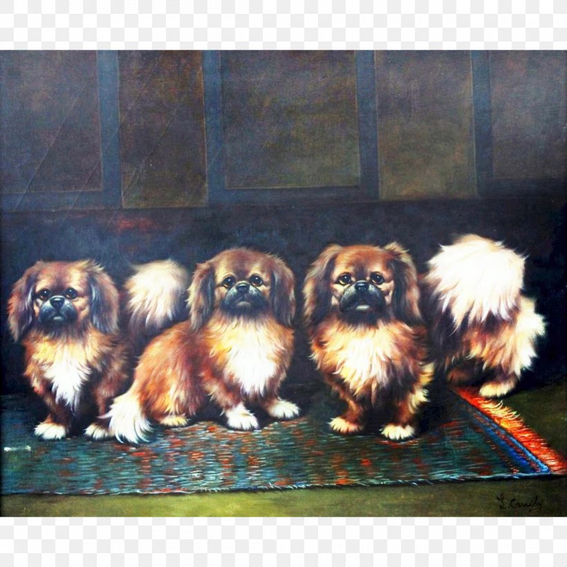 Pekingese Shih Tzu Chinese Imperial Dog Tibetan Spaniel Oil Painting, PNG, 1100x1100px, Pekingese, Animal, Art, Carnivoran, Chinese Imperial Dog Download Free