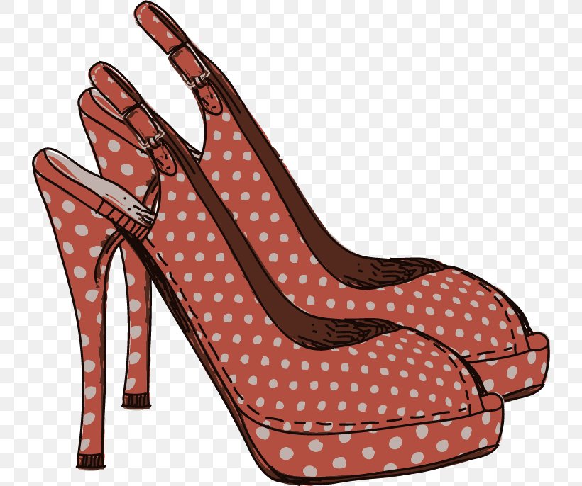 Vector Wave Point Heels, PNG, 730x686px, Polka Dot, Fashion, Footwear, High Heeled Footwear, Outdoor Shoe Download Free