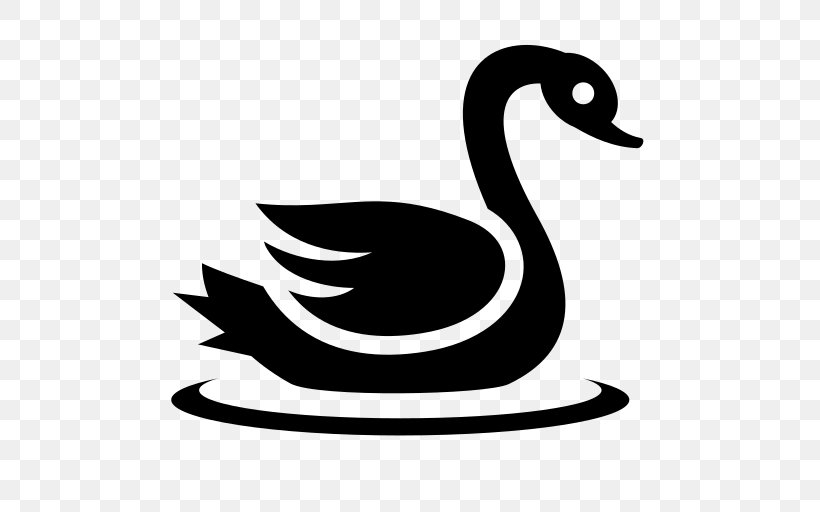 Duck Goose Cygnini Clip Art, PNG, 512x512px, Duck, Artwork, Beak, Bird, Black And White Download Free