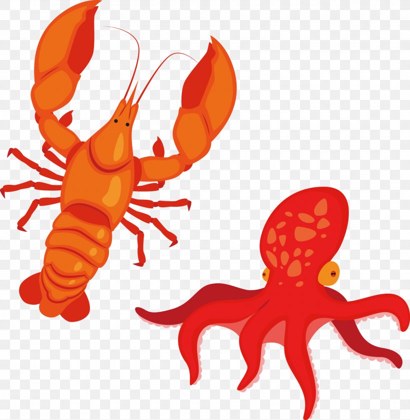 Seafood Lobster Cartoon, PNG, 1963x2014px, Seafood, Animal Source Foods, Art, Cartoon, Decapoda Download Free