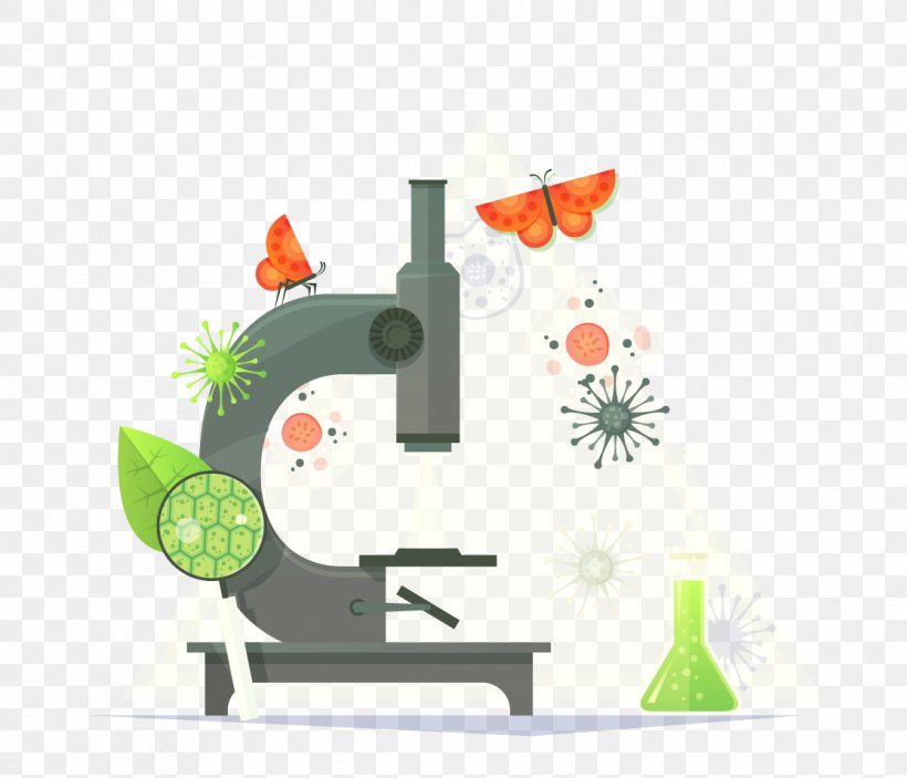 Microscope Flat Design Adobe Illustrator, PNG, 1115x956px, Microscope, Chemistry, Flat Design, Green, Science Download Free