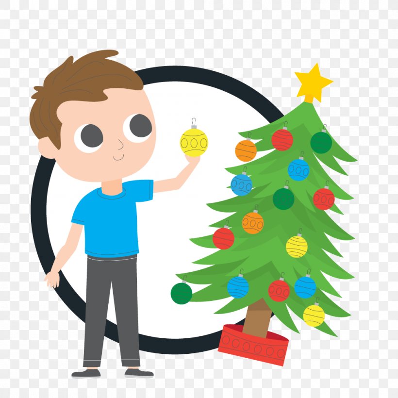 Red Christmas Tree, PNG, 1000x1000px, Christmas Ornament, Behavior, Boy, Cartoon, Character Download Free