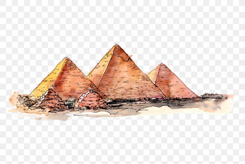 Egyptian Pyramids Great Pyramid Of Giza Watercolor Painting, PNG, 1024x686px, Egyptian Pyramids, Architecture, Art, Canvas, Drawing Download Free