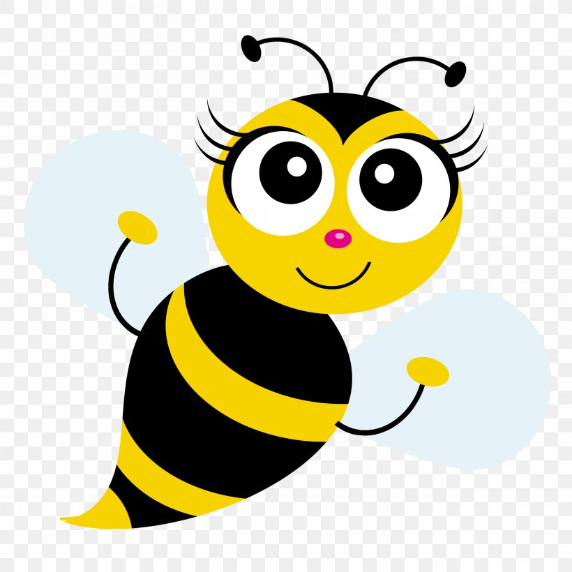 Western Honey Bee Drawing Party Insect, PNG, 2822x2822px, Bee, Animation, Artwork, Birthday, Black And White Download Free