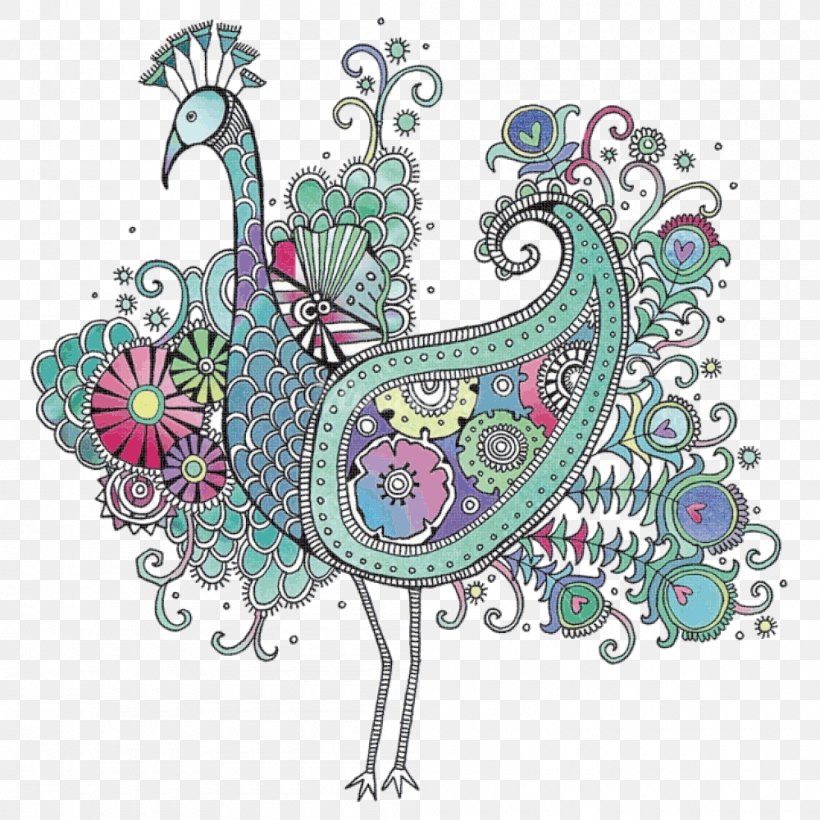 Bird Peafowl Drawing Doodle Pattern, PNG, 1000x1000px, Bird, Art, Butterfly, Color, Coloring Book Download Free