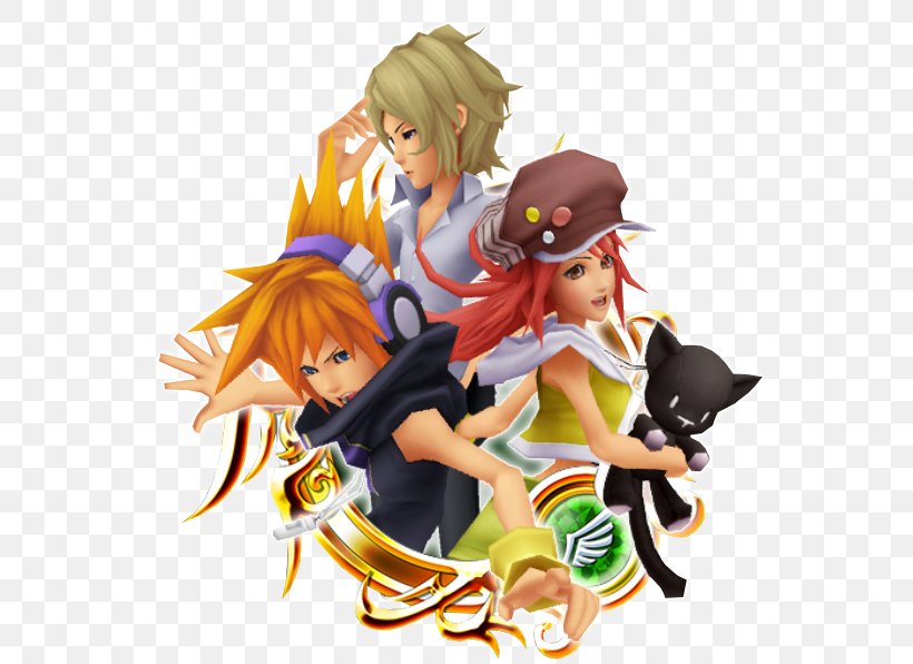 Kingdom Hearts χ The World Ends With You Kingdom Hearts II KINGDOM HEARTS Union χ[Cross] Sora, PNG, 570x596px, Watercolor, Cartoon, Flower, Frame, Heart Download Free