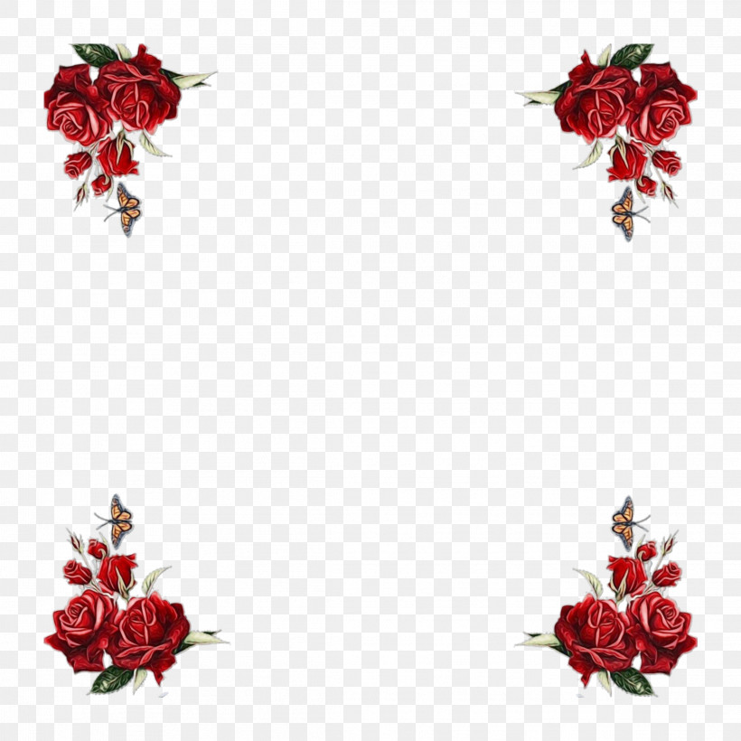 Garden Roses, PNG, 2289x2289px, Watercolor, Burgundy, Color, Floral Design, Flower Download Free