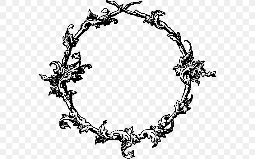 Acanthus Picture Frames Leaf Clip Art, PNG, 571x512px, Acanthus, Antique, Bay Laurel, Black And White, Body Jewelry Download Free