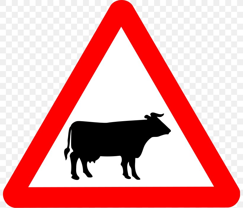Cattle Ox Warning Sign Traffic Sign Road, PNG, 800x702px, Cattle, Area, Black And White, Cattle Grid, Cattle Like Mammal Download Free