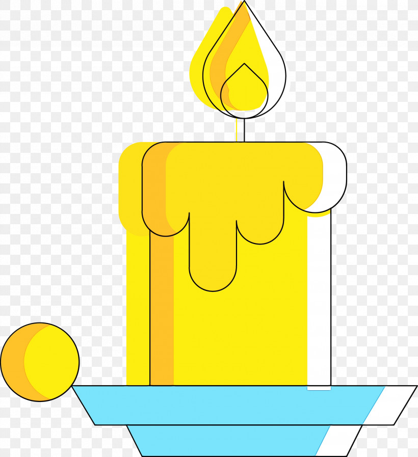 Yellow Line Line Art, PNG, 2742x3000px, Christmas Candle, Line, Line Art, Paint, Watercolor Download Free