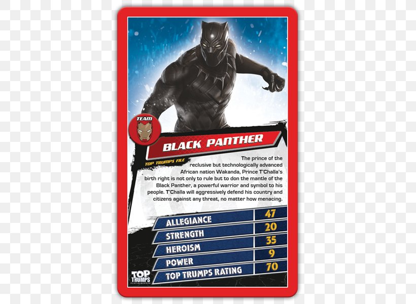 Winning Moves Top Trumps Black Panther Captain America Iron Man, PNG, 600x600px, Top Trumps, Advertising, Black Panther, Captain America, Captain America Civil War Download Free