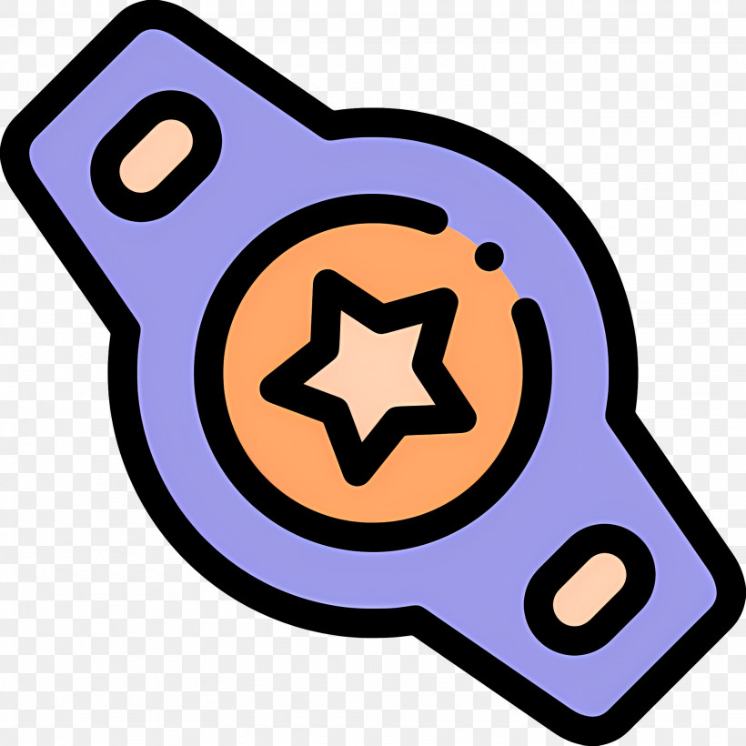 Champion Belt - Colorful Star Badge PNG