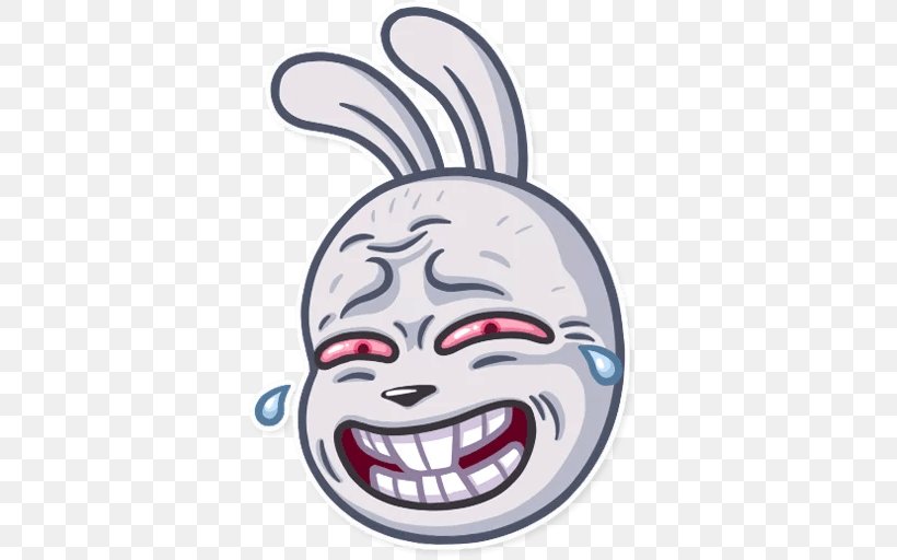 Sticker Telegram Messaging Apps VKontakte Rabbit, PNG, 512x512px, Sticker, Face, Fictional Character, Head, Headgear Download Free