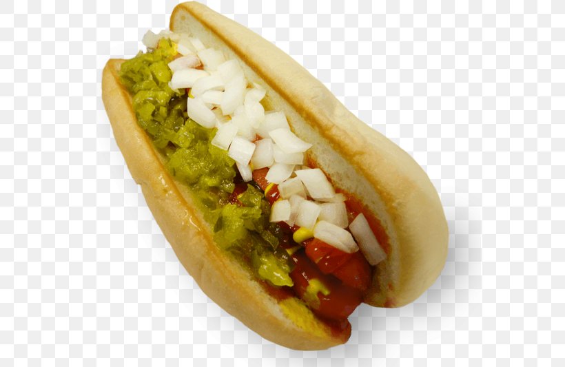 Chicago-style Hot Dog Chili Dog Fast Food Cuisine Of The United States, PNG, 576x533px, Hot Dog, American Food, Beef, Chicago Style Hot Dog, Chicagostyle Hot Dog Download Free