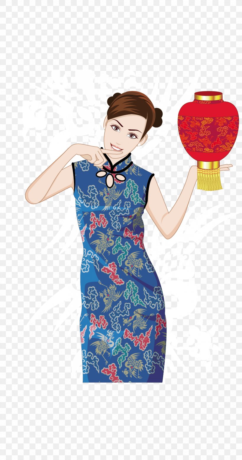 Cheongsam Illustration, PNG, 887x1684px, Cheongsam, Blue, Clothing, Day Dress, Designer Download Free