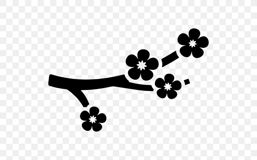 Cherry Blossom, PNG, 512x512px, Cherry Blossom, Autocad Dxf, Black, Black And White, Branch Download Free